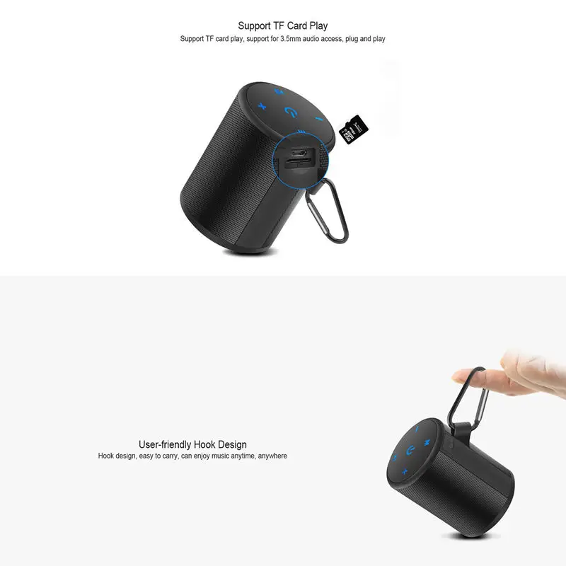 FULL-T2 мини беспроводной Bluetooth динамик на открытом воздухе велосипедный портативный водонепроницаемый динамик s душ стерео бас громкий динамик Mp3 Play