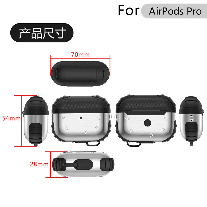 Металлический и силиконовый чехол для Apple Airpods 1 и 2, чехол для Apple, беспроводная Bluetooth гарнитура, зарядка, защитный чехол для AirPods Pro