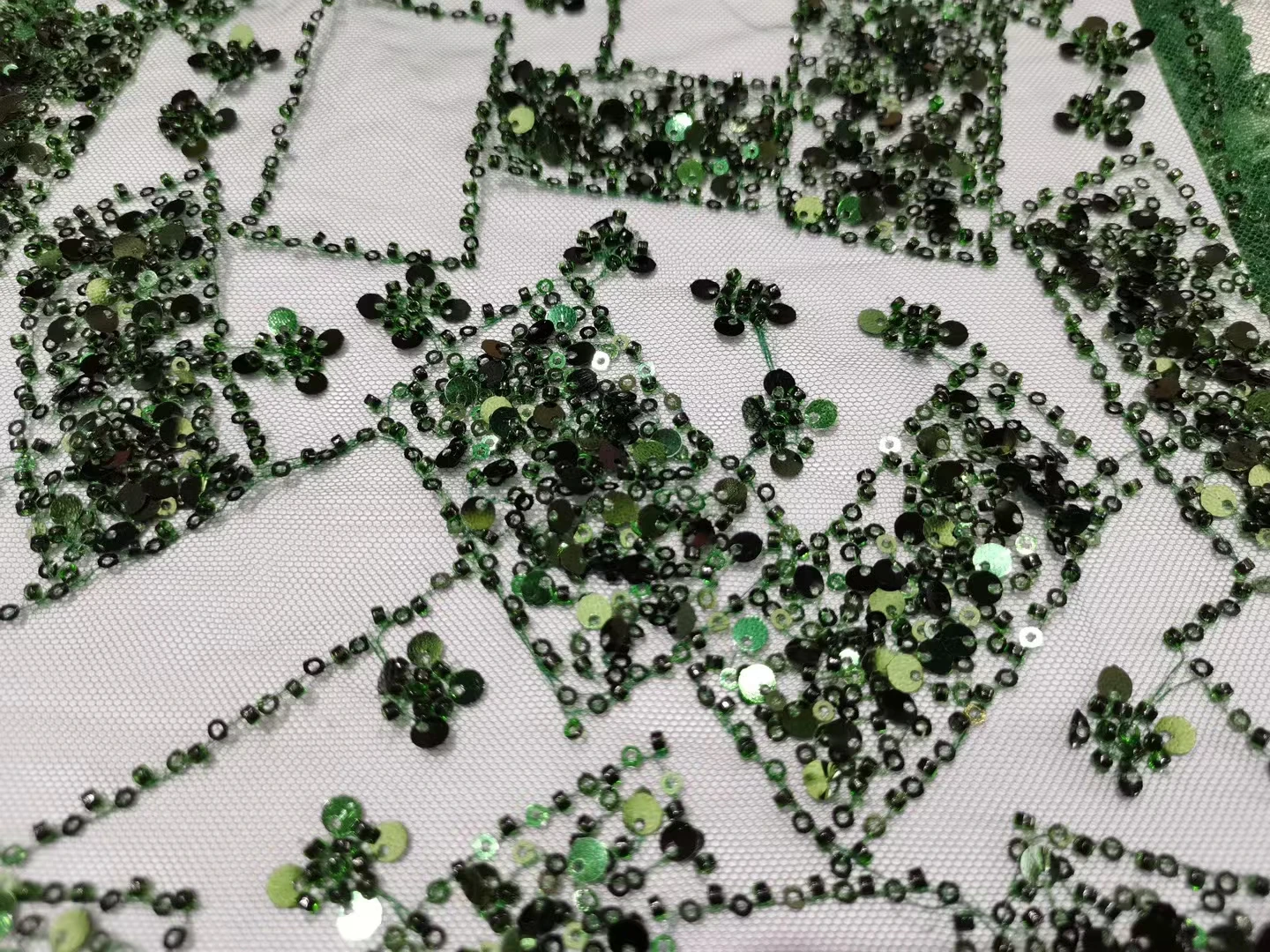 

New Arrival Handmade Beads Tulle Lace Top Quality Shinny Fabric JRB-15.2182506 Nigerian Material for Fashion Show Dress
