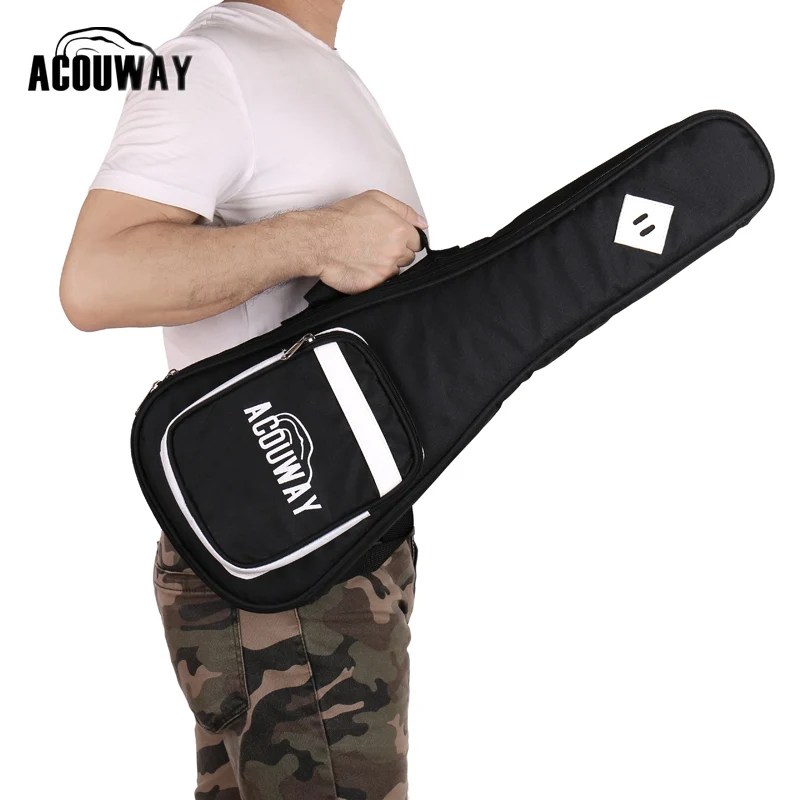 Acouway concert 24 дюймов Гавайские гитары укулеле сумка чехол 10 мм обивка с обоими должны ремни и ручка для переноски из искусственной кожи Декор
