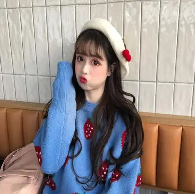 as shown Зимний женский свитер модный свободный круглый вырез Harajuku морковь пуловеры с надписями женские корейские шикарные Ins трикотажные джемперы вязаные топы - Цвет: as shown