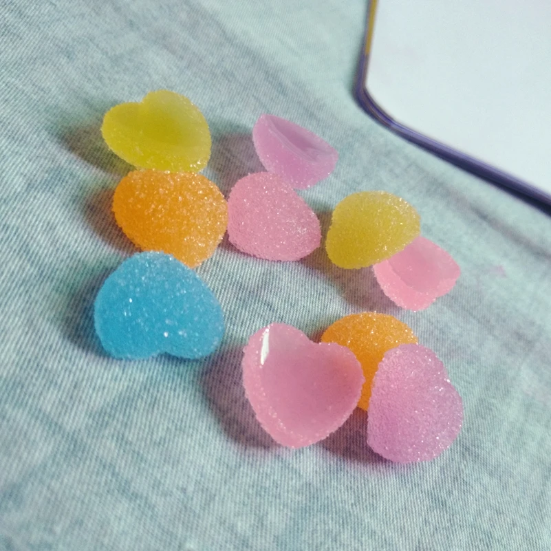 Tanduzi 100 шт Kawaii Decoden Конфета из смолы имитация еды в форме сердца конфеты украшение дома галстук-бабочка ручной работы DIY