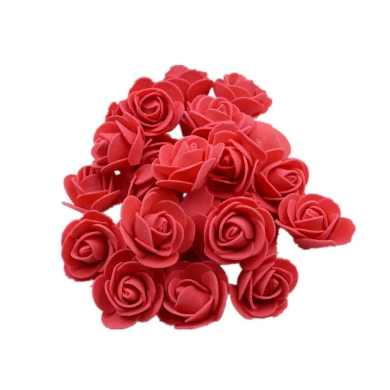 

100pcs/set Concise PE Foam Rose Head Artificial Flower Bear Doll Party Decoration Wedding Valentine's Day Festival Decor