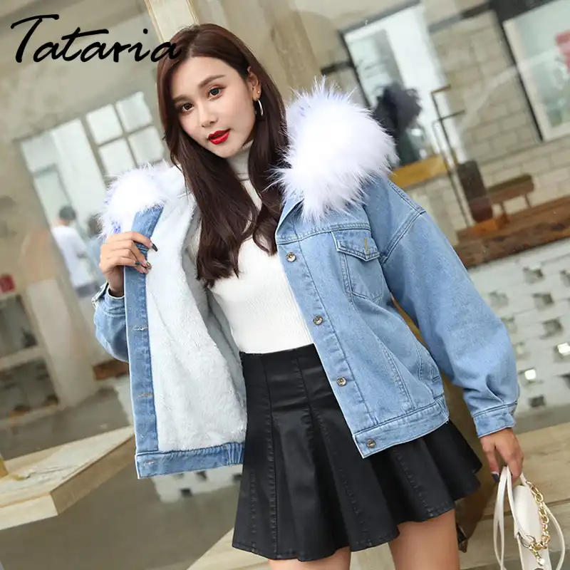 fur denim jacket womens