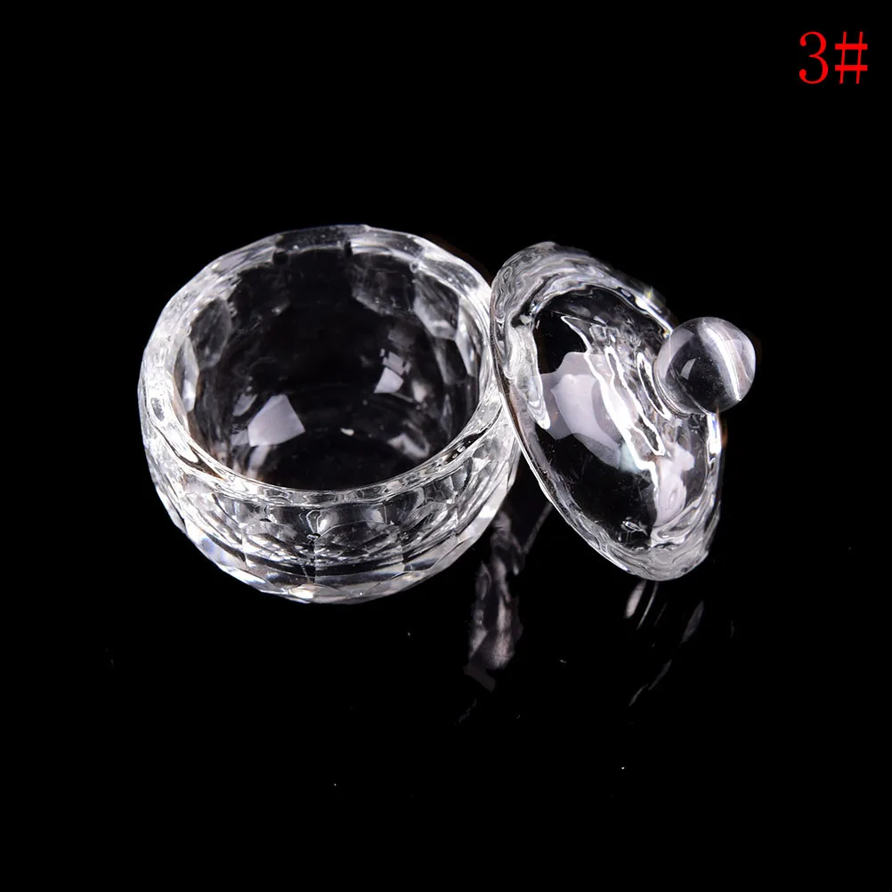 1PC Acrylic Powder Liquid Crystal Glass Dappen Dish Lid Bowl Cup Holder Manicure Equipment Nail Tool For Nail Art - Цвет: 3