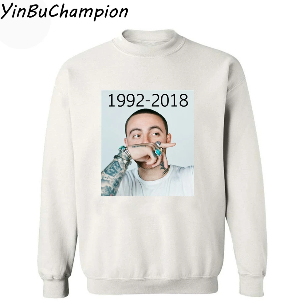 Белый Mac Miller 1992-, мужские толстовки, мужские толстовки в стиле хип-хоп, новинка, Sudaderas Para Hombre, с капюшоном, Bluza Z kappurem - Цвет: Белый