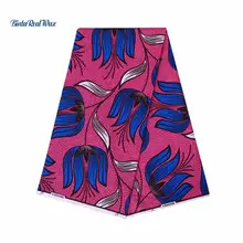 Полиэстер воск печатает ткань бинта настоящий воск Анкара африканская ткань для вечерние платья высокого качества 6 ярдов FP6081