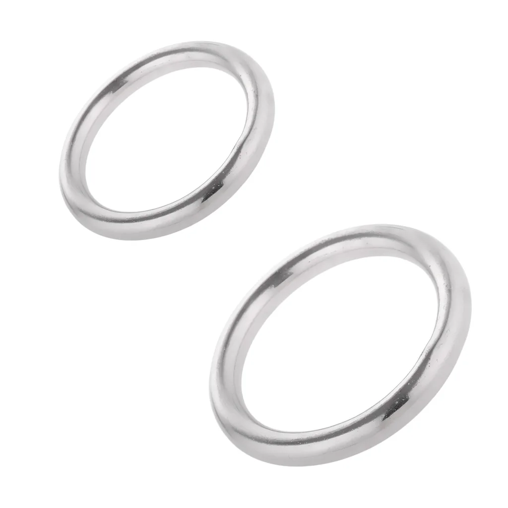 2x Smooth Welded Polished Boat Marine Stainless Steel O Ring 7x40mm& 7x50mm