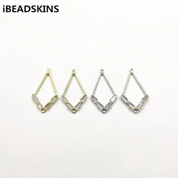 

New arrival! 35x19mm 50pcs Zircon Rhombus charm/Connectors for Jewelry accessories/earrings accessories/Earring parts DIY