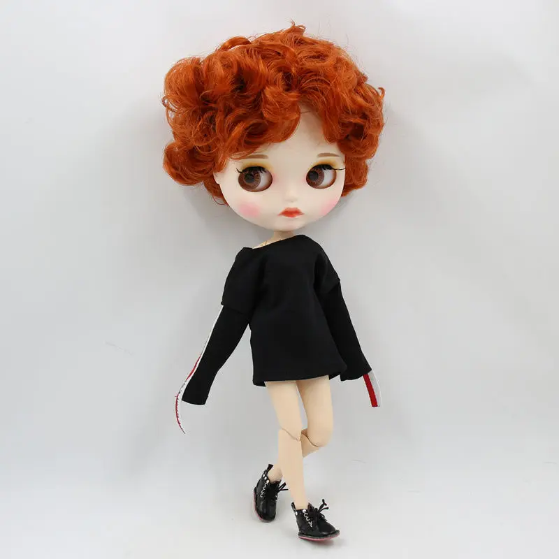 ICY Fortune Days factory blyth кукла белая кожа соединение тела Новое матовое лицо с бровями губы коричневые короткие волосы DIY sd Подарочная игрушка - Цвет: Красный
