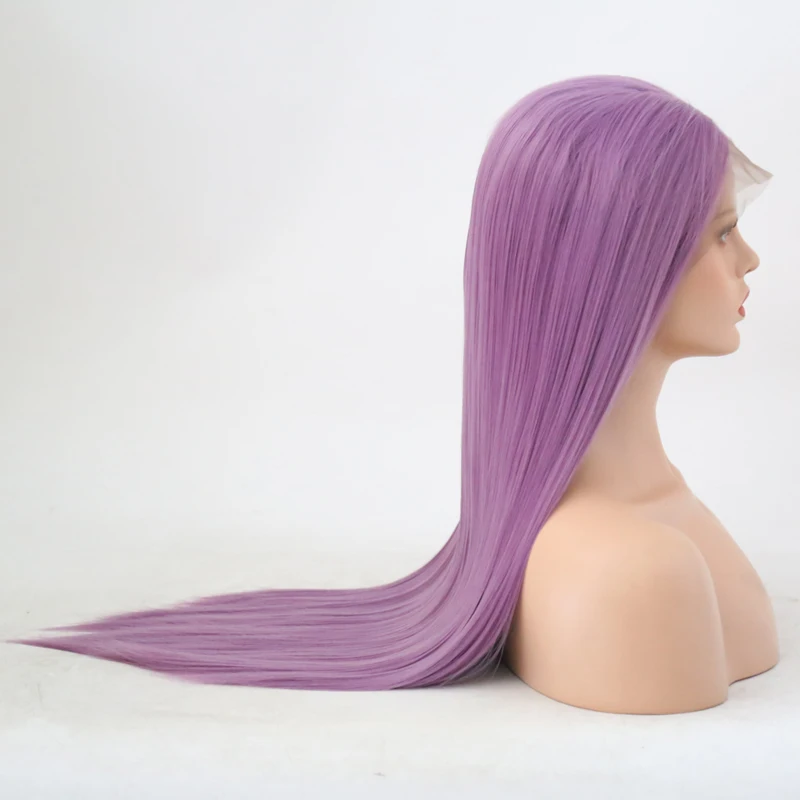 RONGDUOYI шелковистые прямые розовые парики для Для женщин средняя часть термостойкие Синтетические волосы на кружеве парик с ребенком синтетические парики