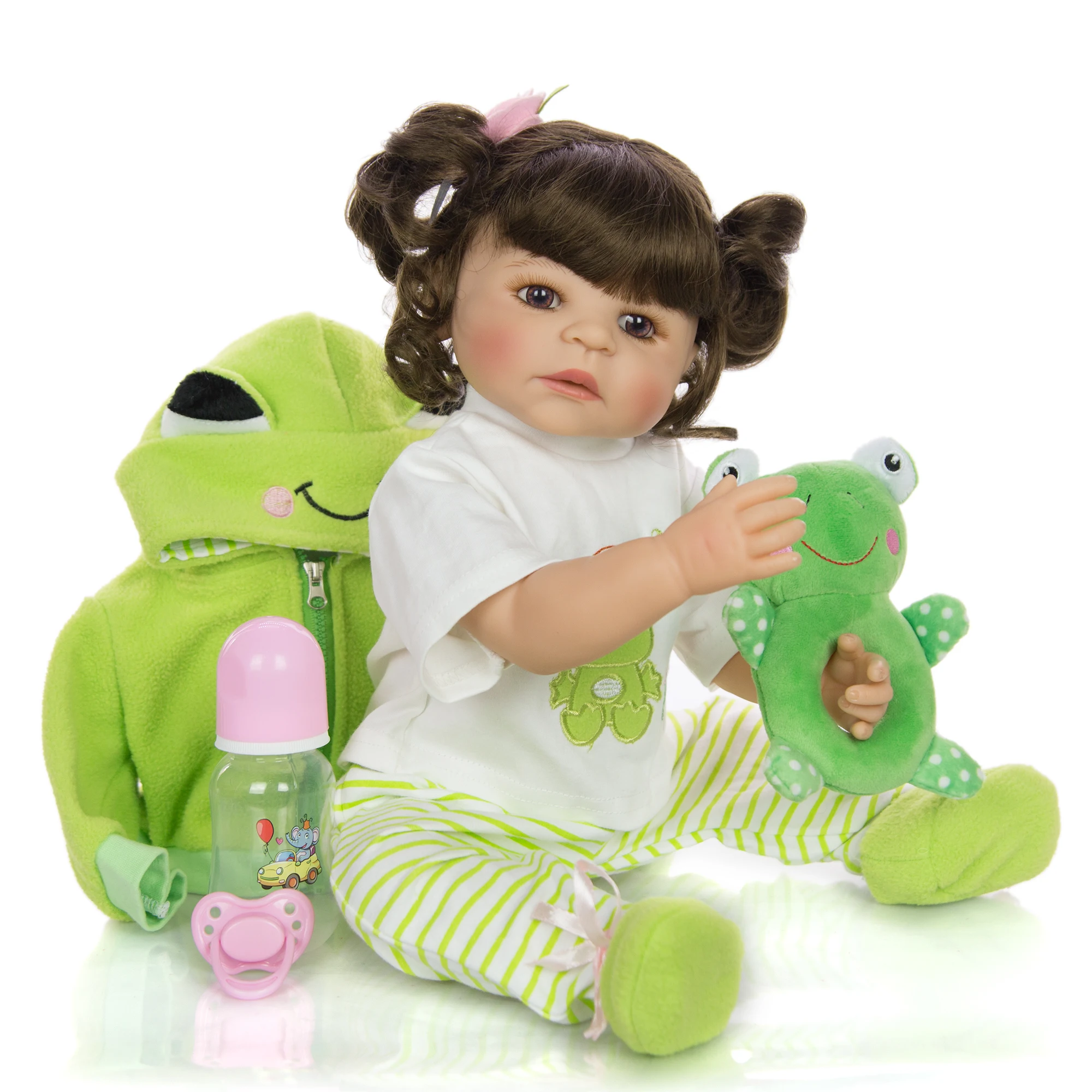 KEIUMI Мода 2" 55 см Boneca Reborn куклы Младенцы полный силиконовый корпус Детские куклы косплей лягушка Униформа малыш подарки на день рождения