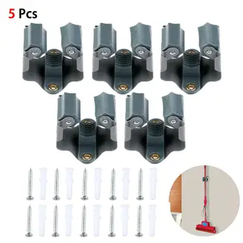 

5/10Pcs Mop and Broom Holder Mop Organizer Garden Storage Rack Kitchen Tool Hanger Folding Rack Metal Behind Doors/On Walls