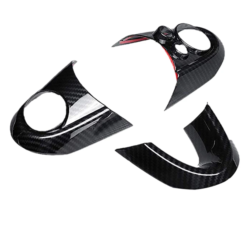 

3Pcs Car Steering Wheel Covers for MINI Cooper F54 F55 F56 F57 F60 Carbon Fiber Style Auto Interior Accessories Sticker Cover