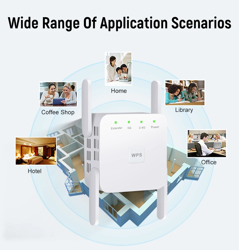 wifi signal amplifier 5G WiFi Repeater Không Dây Wifi Khuếch Đại Tín Hiệu 1200Mbps Bộ Mở Rộng Sóng WiFi 2.4G WiFi Tầm Xa Booster 4 Anten mạng Nối Dài mobile wifi signal booster