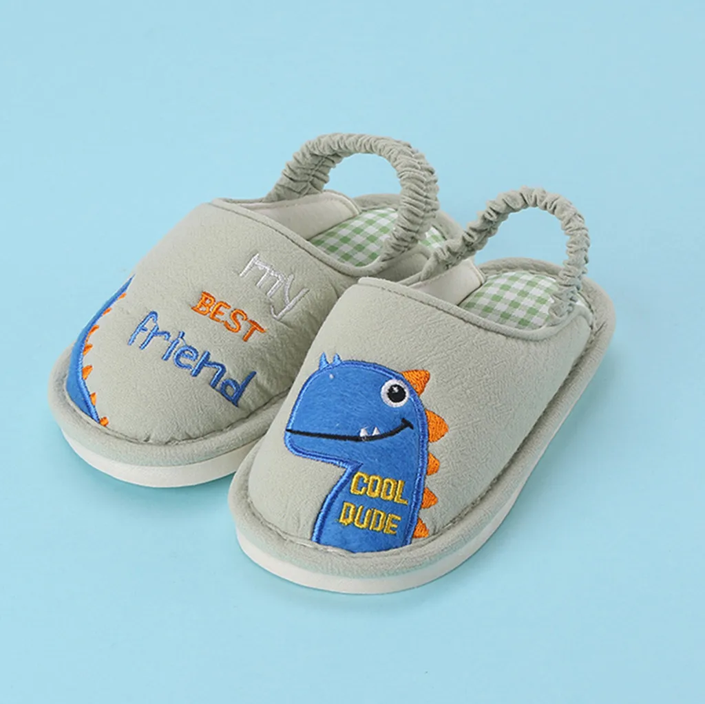 Chaussure enfant; унисекс; обувь с рисунком динозавра; теплые домашние детские тапочки; schoenen ROMIRUS; обувь для маленьких мальчиков и девочек