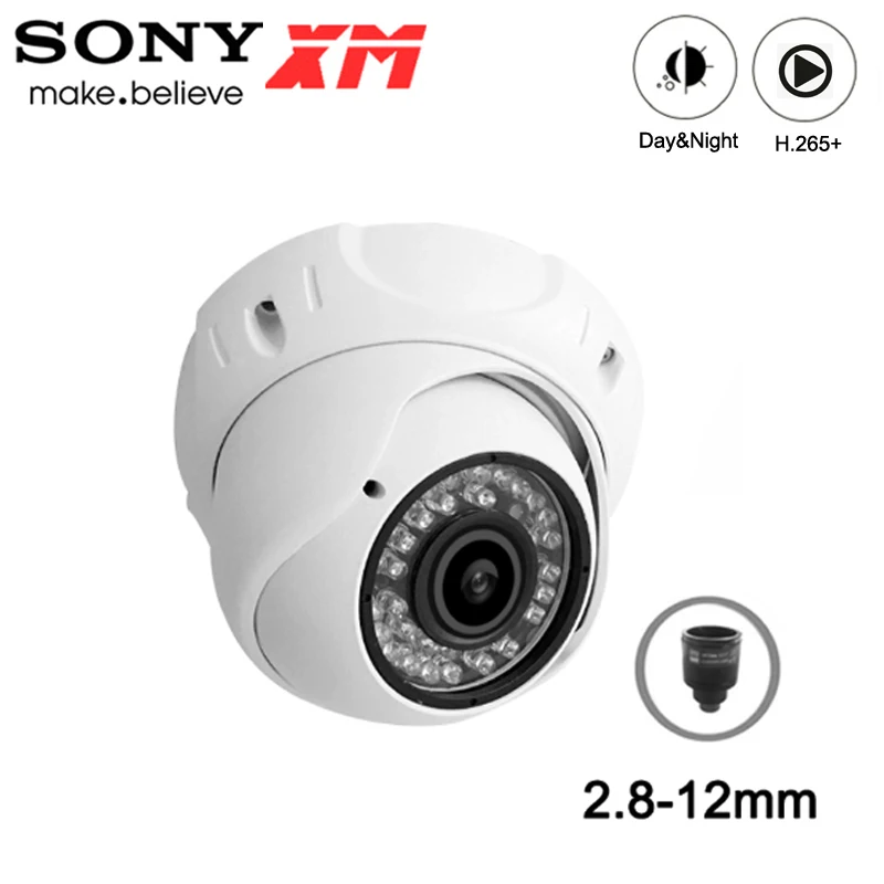 Comprar De Metal 36 Uds Led infrarrojo 2,8mm 12mm Varifocal impermeable IP66 5MP 4MP 2MP H.265 + 25Fps ONVIF Audio IP hemisferio CÁMARA DE CCTV
