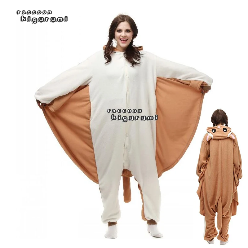 Adult Unisex (XXL145-200CM) Animal Flying Squirrel Woman Onesies Winter Halloween Cartoon Cosplay Pajama Raccoon Kigurumi adult pajamas