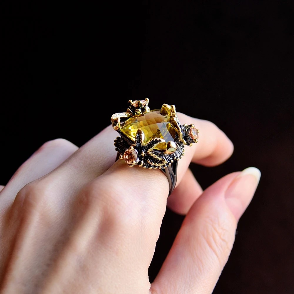 Koop DreamCarnival 1989 Beveel Hot Selling Vrouwen Ringen Echt Radiaal Cut Gouden Kleur Zirconia Ring Partij Sieraden WA11666