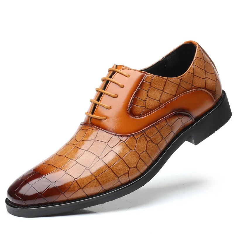 

Men'S Casual Leather Luxury Crocodile Pattern Lofers Brogue For Columbia Man Dress Social Shoe Fall 2019 Trend Large Size 38-48