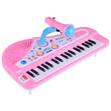Электронный 37-клавиша вставные многофункциональное пианино клавиатура с микрофоном