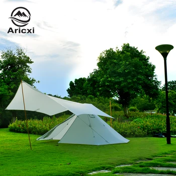 Aricxi 3.9*2.9 meters 15D nylon silicone coating high quality outdoor caming tent shelter Butterfly shape tarp 3