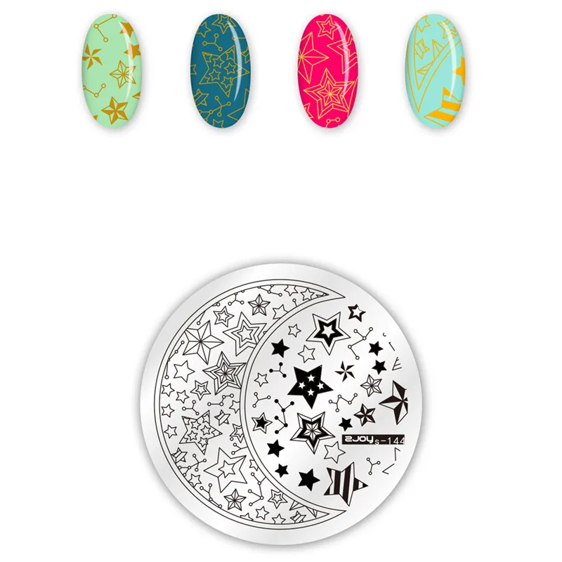 1 шт. пластины для ногтей Stmaping цветами и планет Животные девочек 5 см Nail Art