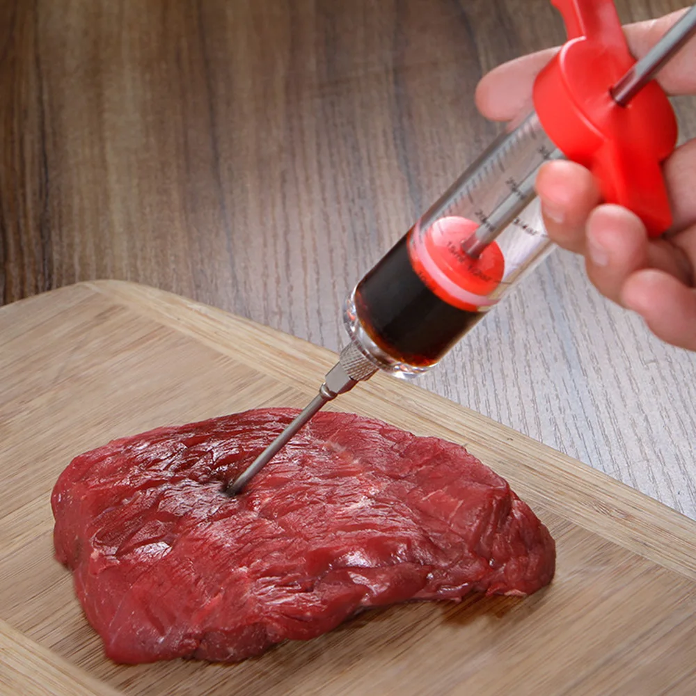 BBQ Meat Syringe Marinade Injector Turkey Chicken Flavor Syringe Kitchen Cooking Syinge Accessories meat injector syringe