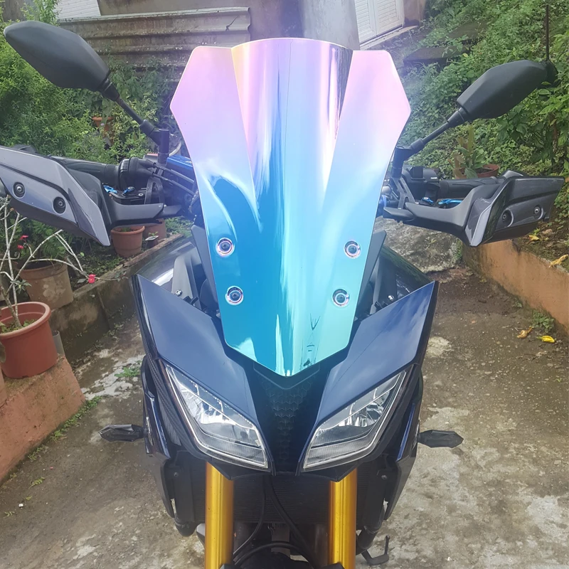 Мотоцикл двойной пузырь лобовое стекло ветер экран для Yamaha FJ 09 FJ09 MT09 MT-09 Tracer дым черный Иридиум