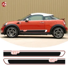 2 Pcs Side Stripes Stickers MINI GP Style Body Decal For MINI Cooper S R57 R58 R59  One JCW Accessories