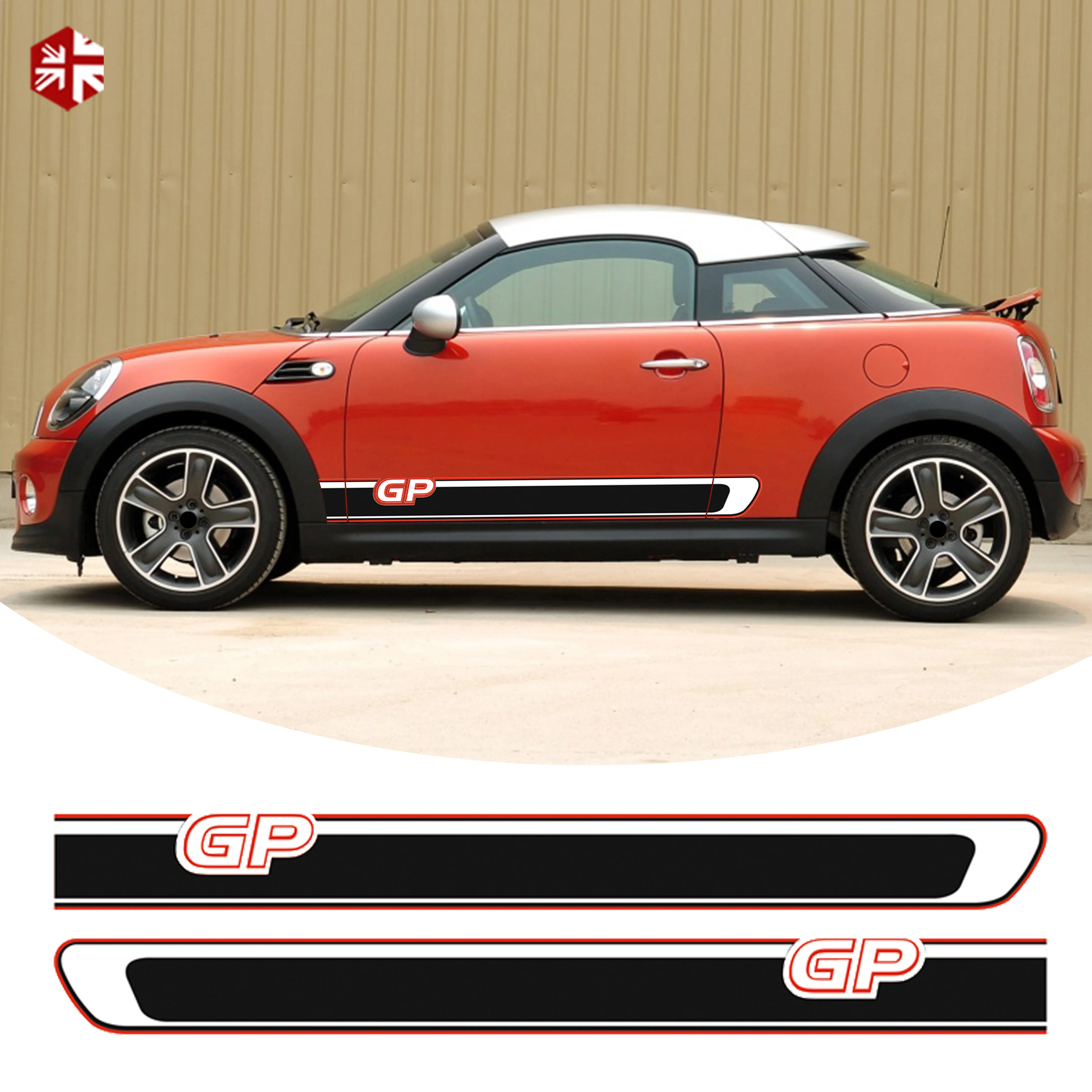 Наклейки с боковыми полосками 2 шт. стильная наклейка для корпуса MINI Cooper S R57 R58 R59 One