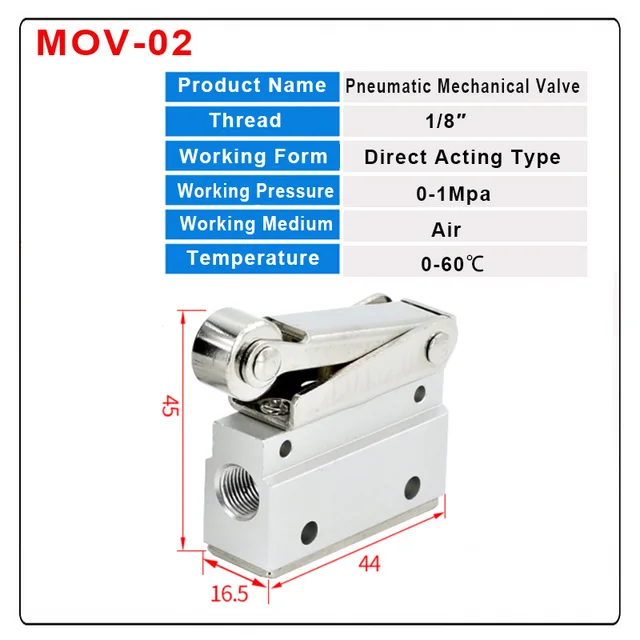 ANKROYU 1 Pièce G1/8 Port 2 Positions 2 Voies Vanne De Commande Pneumatique Mécanique Manuelle, Bouton De Vanne De Commutation D'air Comprimé, Vanne à Bascule Pneumatique, Pour Commutation Manuelle D