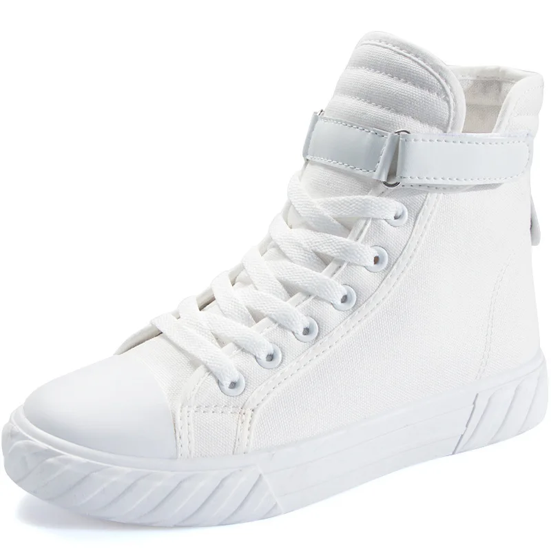 

2019 Canvas Shoe Schoolgirl Original Leisure Flat Bottom High Help Skate Student Outdoor Trend Skateboarding Casual Loafers