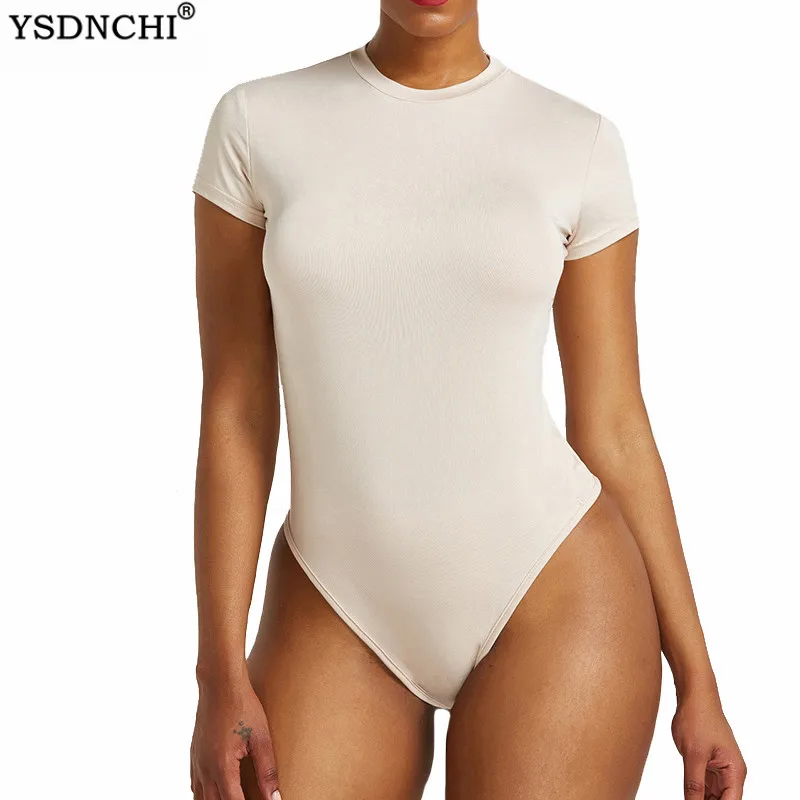 YSDNCHI-body Sexy para mujer, camisa Vintage, mono liso para discoteca, ropa de moda para mujer, monos de manga corta de poliéster, trajes