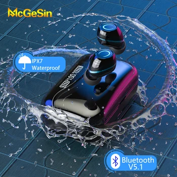 

McGeSin Wireless Earphones Bluetooth V5.1 Headphone IPX7 Waterproof Headset TWS Earphone Music Earbuds For Xiaomi Samsung Huawei