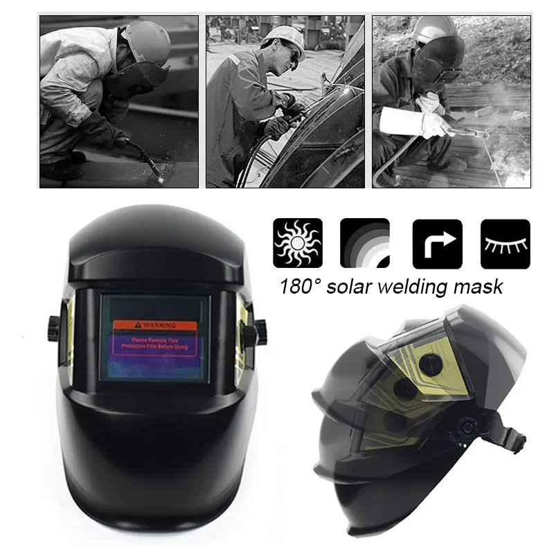 

Solar Auto Darkening Protect Welder Mask Anti-Glare Lens 60mAH Lithium Battery Head-Mounted Welding Helmet Shade Adjustment