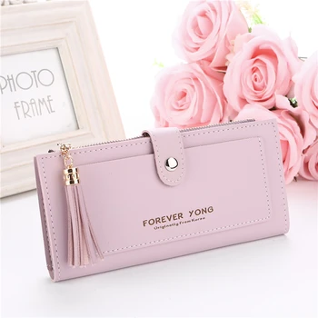 

Fashion Women Wallet Lovely Candy Color Small Coin Zipper Purse Card Package PU 19X10X1.5cm passport holder card wallet