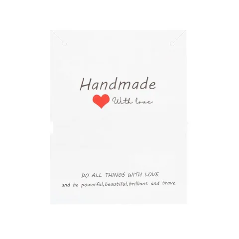 7x9cm Bracelet Display Cards Good Luckl Text Writen Kraft Paper Card Cardboard Packag Hang Tag Ear Paper Card for Jewelry
