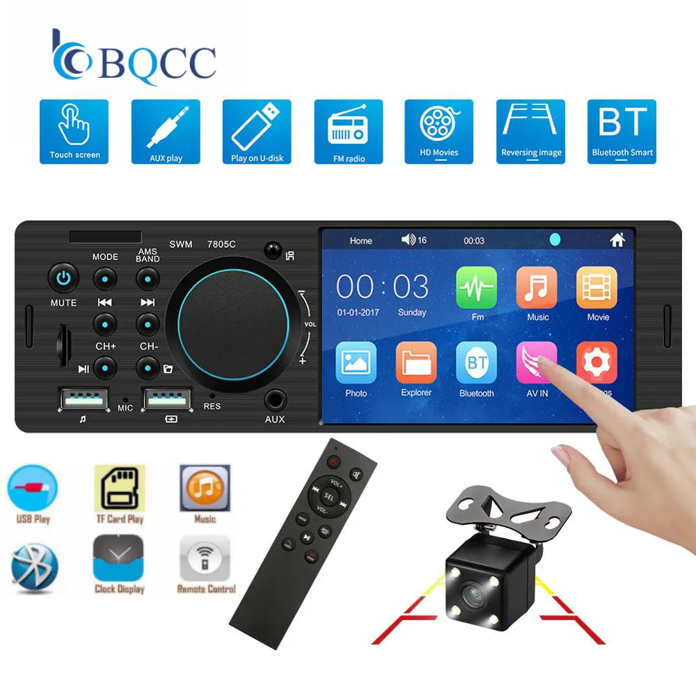 1 Din 4 TFT сенсорный экран Bluetooth FM автомобильное радио MP3 MP4 MP5 плеер Авто стерео AUX USB
