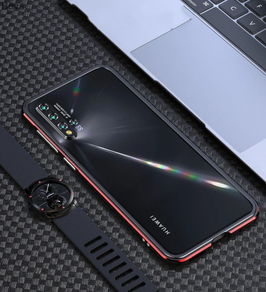 Чехол для huawei Nova5 роскошный Ультратонкий алюминиевый бампер для huawei Nova 5 Pro+ 2 пленки(1 передняя+ 1 задняя