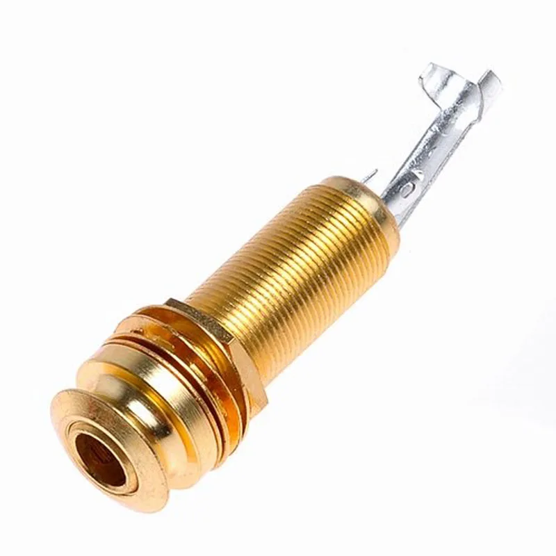 

Cylinder Guitar End Pin Jack Flush Mount Endpin Output Jack Gold for Guitar