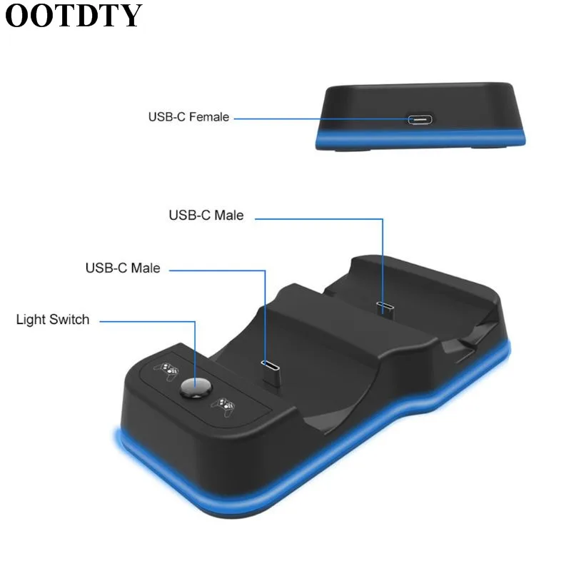 OOTDTY двойной USB зарядное устройство Быстрая зарядка док-станция для Playstation 4 PS4 Pro игровой контроллер Джойстик ручка аксессуары