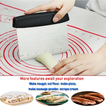 

1Pcs Stainless Steel Metal Griddle Scraper Chopper - Great as Dough Cutter for Bread and Pizza Dough baking supplies