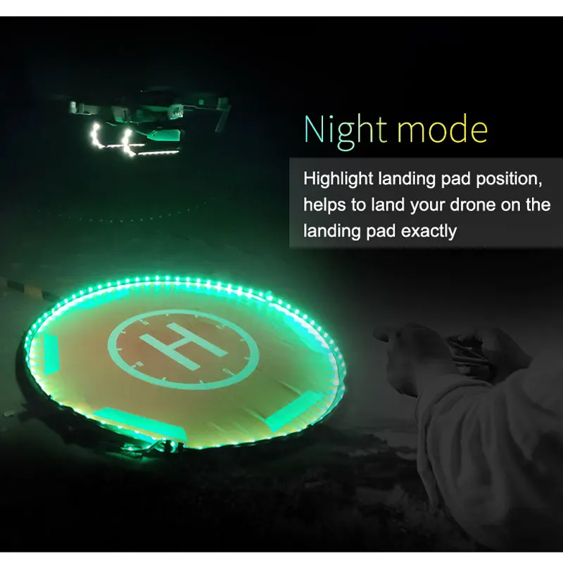 Buy DJI Mavic 2 MINI pro AIR LED Landing pad 80cm with LED Lights Portable Foldable Landing Pad For DJI Mavic pro drone accessories