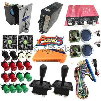 

DIY kit Pandora Box 5 PCB jamma 960 in 1 with Happ Joystick Button Coin acceptor power supply for Arcade cabinet game machines
