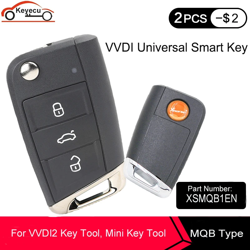 Универсальный смарт ключ KEYECU Xhorse с 3 кнопками приближения MQB для VVDI Key Tool VVDI2 PN: