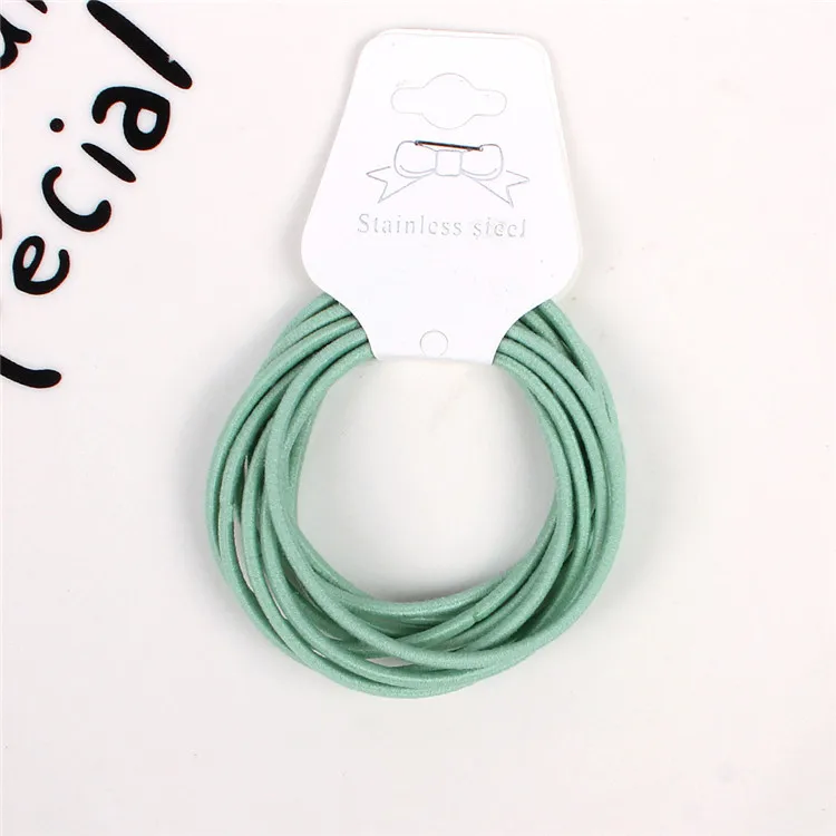 QYU120-dark green Модные детские аксессуары для волос, милые одноцветные резиновые резинки с завязками для волос, классические эластичные резинки для волос для девочек - Цвет: QYU120-dark green