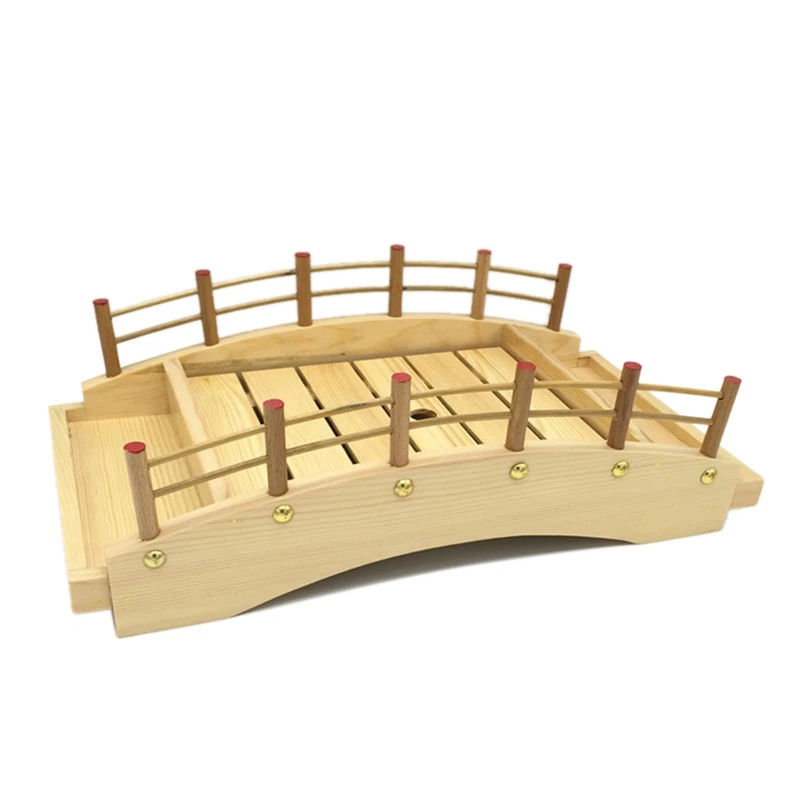 

Japanese Style Wooden Sushi Bridge Boat Sushi Sashimi Platter Sushi Tableware Decoration Ornaments