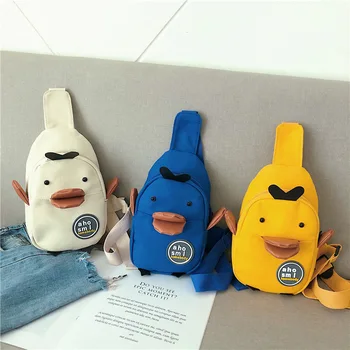 

New Women's Belt Bag Packs Chest Bags Fashion Canvas Yellow Duck Pattern For Child Banana Female Belt Bag Womens Messenger Bag