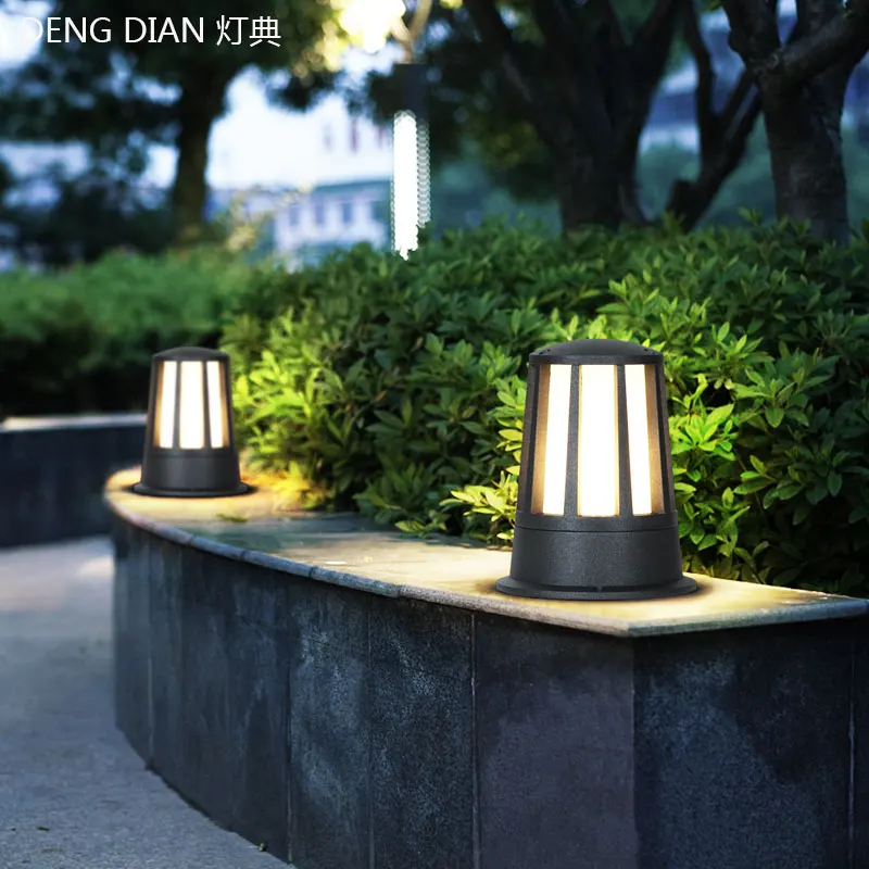 E27 столб лампа наружный садовый светильник ing пейзаж газон лампы тропинка настенный светильник водонепроницаемый настенный светильник белый Алюминиевый Проект 220 В